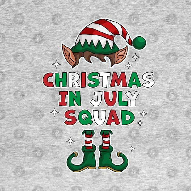 Christmas In July Squad Funny Summer Xmas Elf by OrangeMonkeyArt